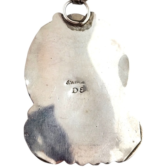 Daniel Etsitty Sterling Silver Navajo Turquoise Pendant #20088 - Picture 4 of 7